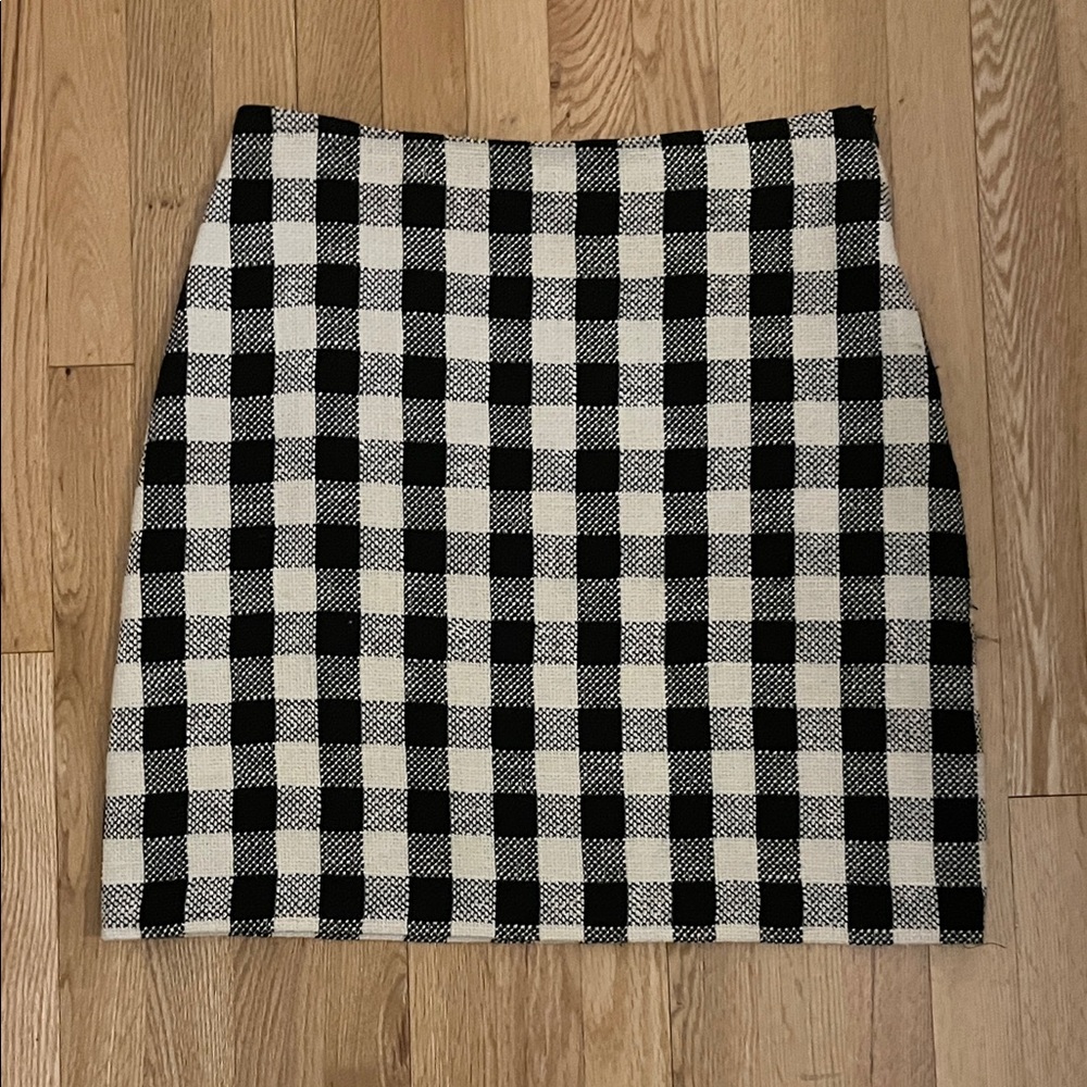 Tristan Monochrome Checkered Pencil Skirt - Picture 1 of 7